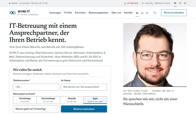 Startseite von WVM-IT
